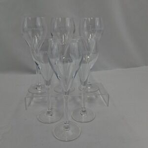 Arcoroc Laurentide Winery Etched Crystal Flutes Set of 6 Tulip Toasting Glasses